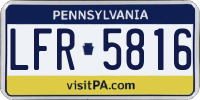 PA license plate LFR5816