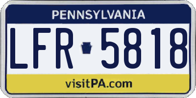 PA license plate LFR5818