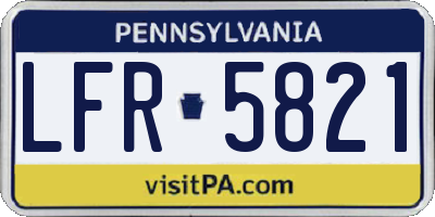 PA license plate LFR5821