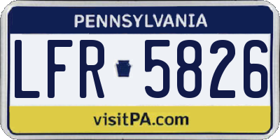 PA license plate LFR5826
