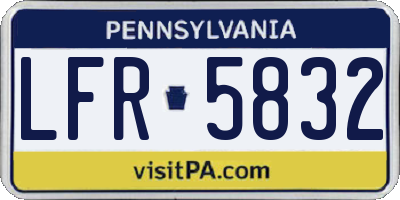 PA license plate LFR5832