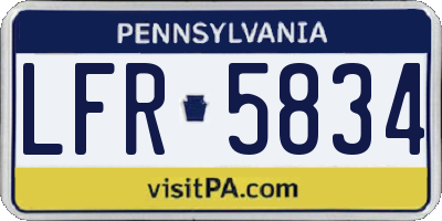 PA license plate LFR5834