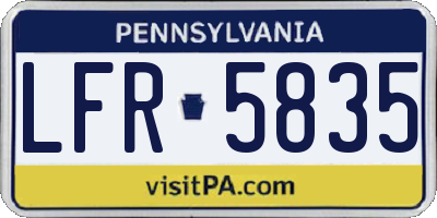 PA license plate LFR5835