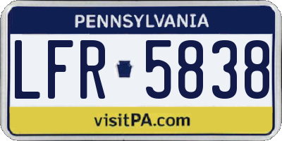 PA license plate LFR5838