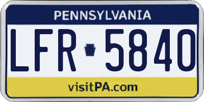 PA license plate LFR5840