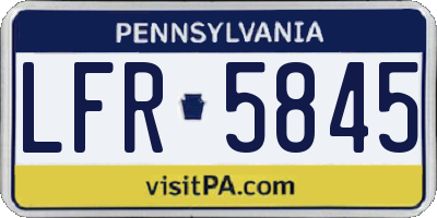 PA license plate LFR5845