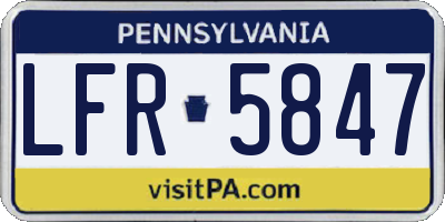 PA license plate LFR5847