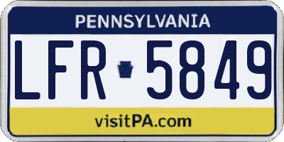 PA license plate LFR5849