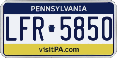 PA license plate LFR5850