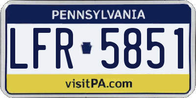 PA license plate LFR5851