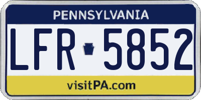 PA license plate LFR5852