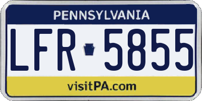 PA license plate LFR5855