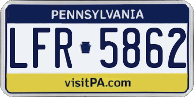 PA license plate LFR5862