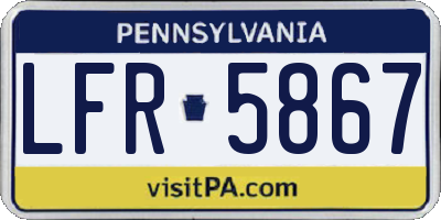 PA license plate LFR5867