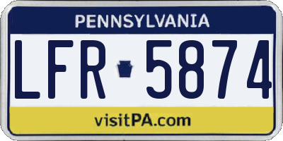 PA license plate LFR5874