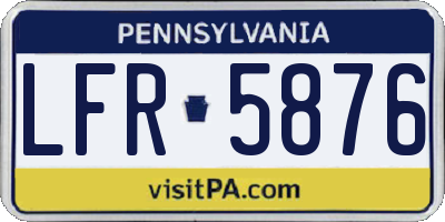 PA license plate LFR5876