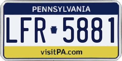 PA license plate LFR5881