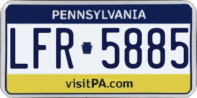 PA license plate LFR5885