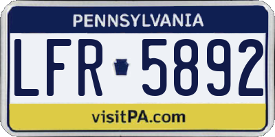 PA license plate LFR5892