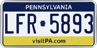 PA license plate LFR5893