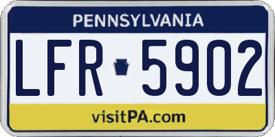 PA license plate LFR5902