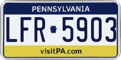 PA license plate LFR5903
