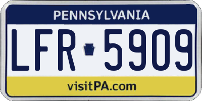 PA license plate LFR5909