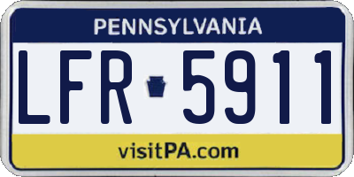 PA license plate LFR5911