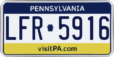 PA license plate LFR5916