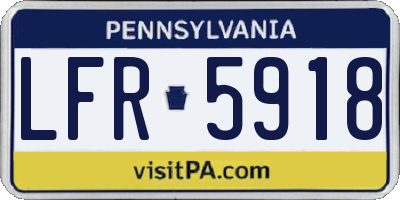 PA license plate LFR5918