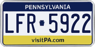 PA license plate LFR5922