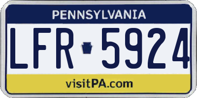 PA license plate LFR5924