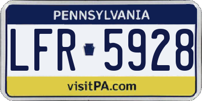 PA license plate LFR5928