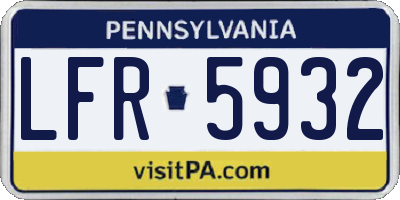 PA license plate LFR5932
