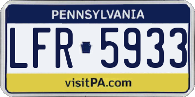 PA license plate LFR5933