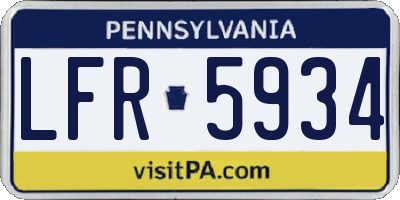 PA license plate LFR5934