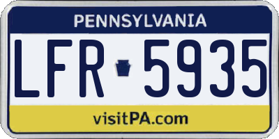 PA license plate LFR5935