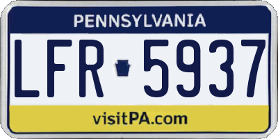 PA license plate LFR5937