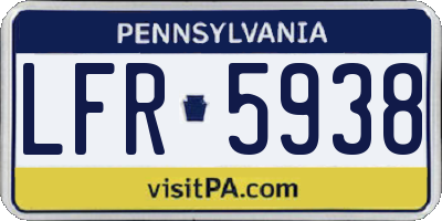PA license plate LFR5938