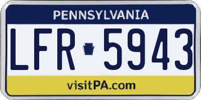 PA license plate LFR5943