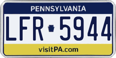PA license plate LFR5944