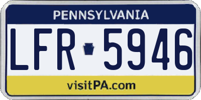 PA license plate LFR5946