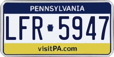 PA license plate LFR5947