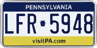 PA license plate LFR5948
