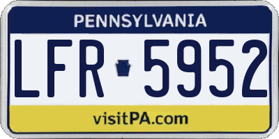 PA license plate LFR5952