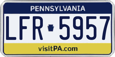 PA license plate LFR5957