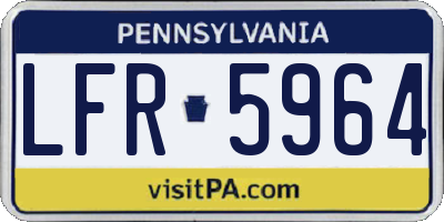 PA license plate LFR5964