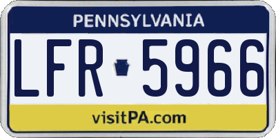 PA license plate LFR5966