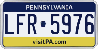 PA license plate LFR5976