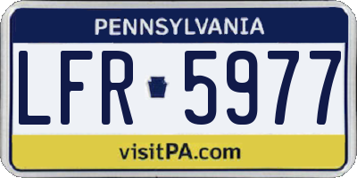 PA license plate LFR5977